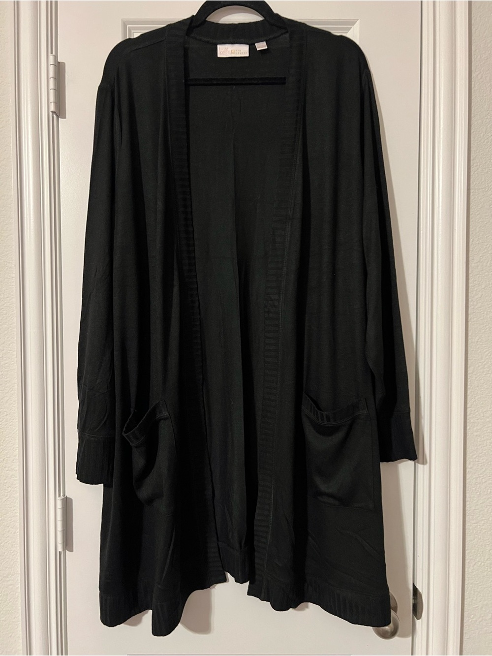 Open-Front Black Sweater